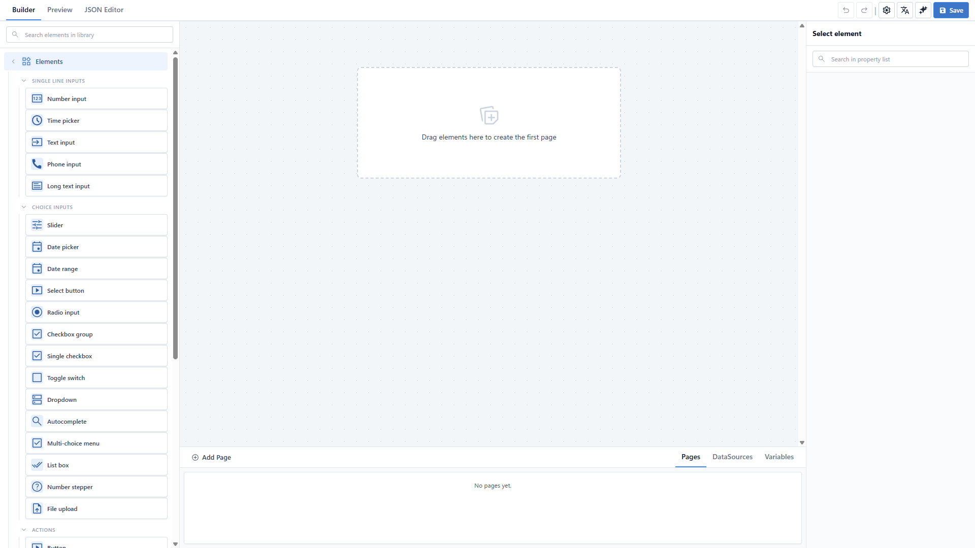 Builder workspace